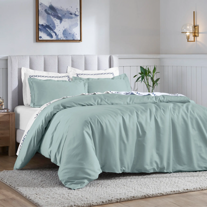 Egyptian Cotton 650 Thread Count Solid Duvet Cover Set - Blue Nile Mills