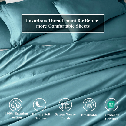 650 Thread Count Egyptian Cotton Solid Pillowcase Set - Blue Nile Mills