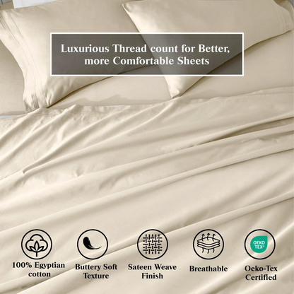 650 Thread Count Egyptian Cotton Solid Pillowcase Set - Blue Nile Mills