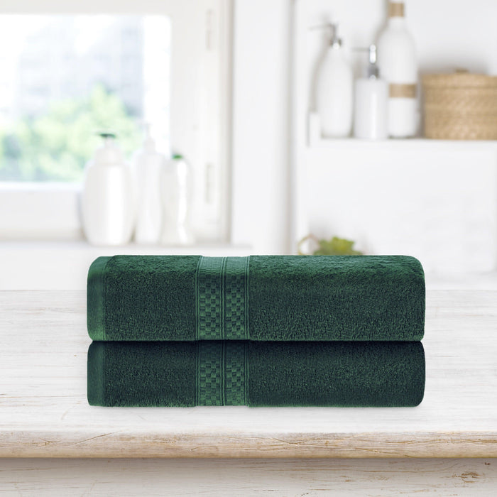 Rayon from Bamboo Plush Heavyweight 2 Piece Bath Towel Set - HunterGreen