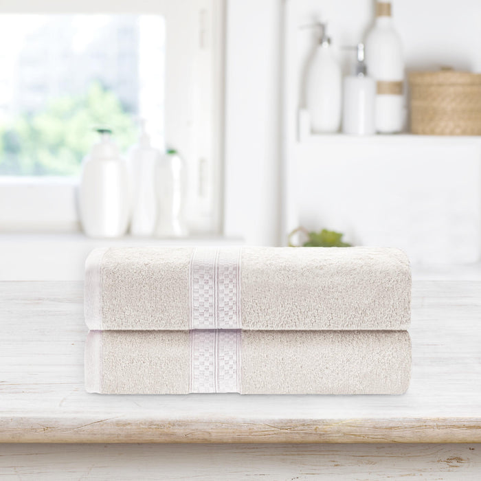 Rayon from Bamboo Plush Heavyweight 2 Piece Bath Towel Set - Ivory