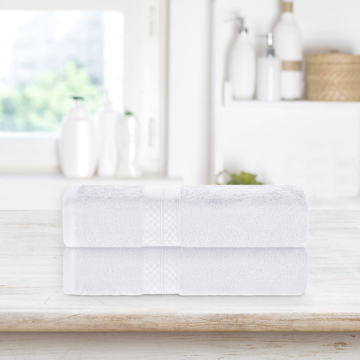 Rayon from Bamboo Plush Heavyweight 2 Piece Bath Towel Set - White