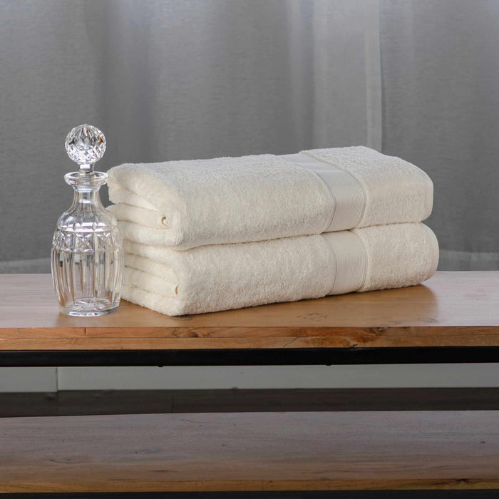 Organic Solid  650 GSM 2 Pieces Bath Sheet Set