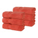 Zero Twist Cotton Solid Ultra-Soft Absorbent Hand Towel Set of 6 - Brick Red
