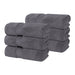 Zero Twist Cotton Solid Ultra-Soft Absorbent Hand Towel Set of 6 - Gray