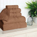Ultra Soft Cotton Absorbent Solid Assorted 6 Piece Towel Set - Chocolate