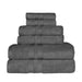Ultra Soft Cotton Absorbent Solid Assorted 6 Piece Towel Set - Charcoal