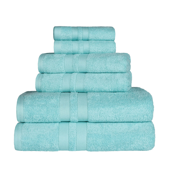 Ultra Soft Cotton Absorbent Solid Assorted 6 Piece Towel Set