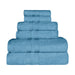 Ultra Soft Cotton Absorbent Solid Assorted 6 Piece Towel Set - Denim Blue