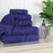Ultra Soft Cotton Absorbent Solid Assorted 6 Piece Towel Set - Navy Blue