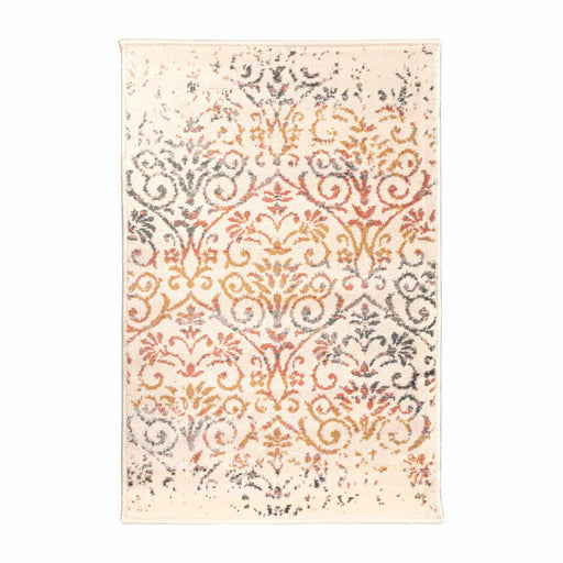 Ulani Modern Distressed Damask Indoor Area Rug Or Runner Rug - Bone