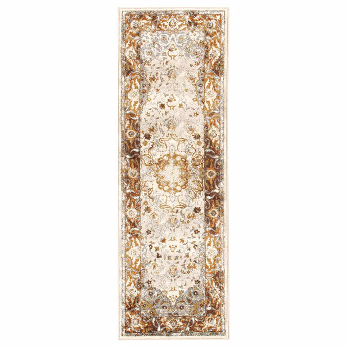 Archibold Floral Medallion Traditional Indoor Area Rug - Ivory