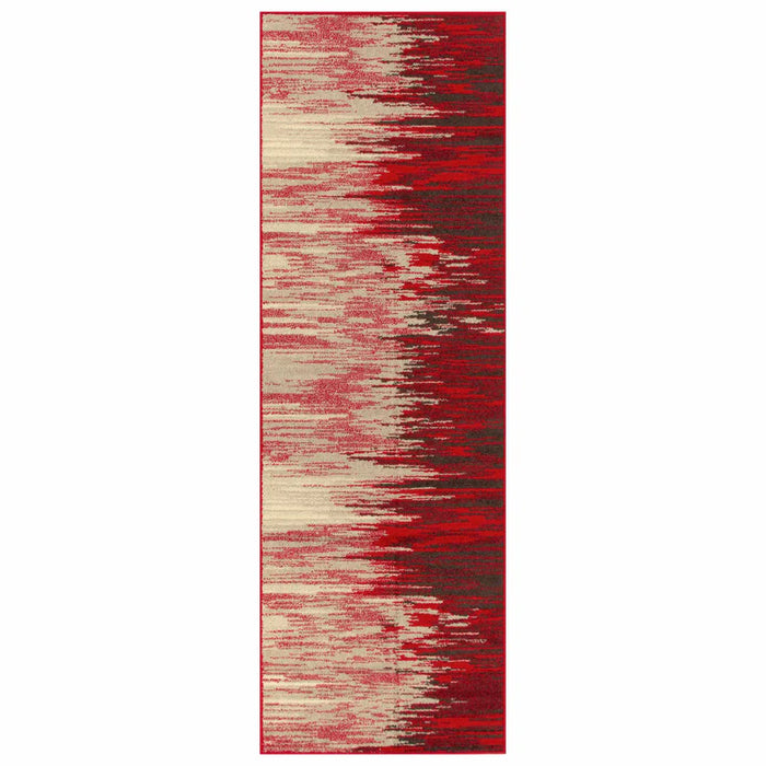 Goldman Abstract Ultra-Modern Indoor Area Rug - Red