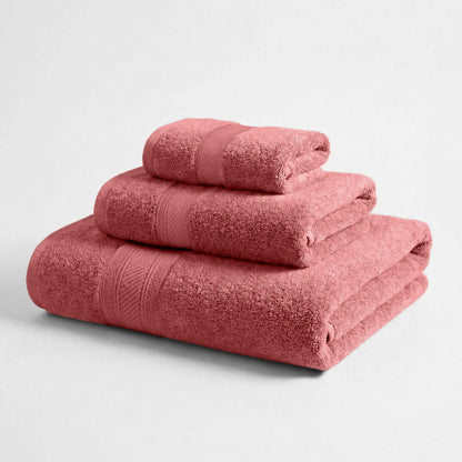 BNM 3-Piece Towels Atlas Cotton Towel Set Plush Terry