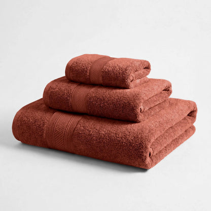BNM 3-Piece Towels Atlas Cotton Towel Set Plush Terry
