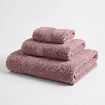 BNM 3-Piece Towels Atlas Cotton Towel Set Plush Terry