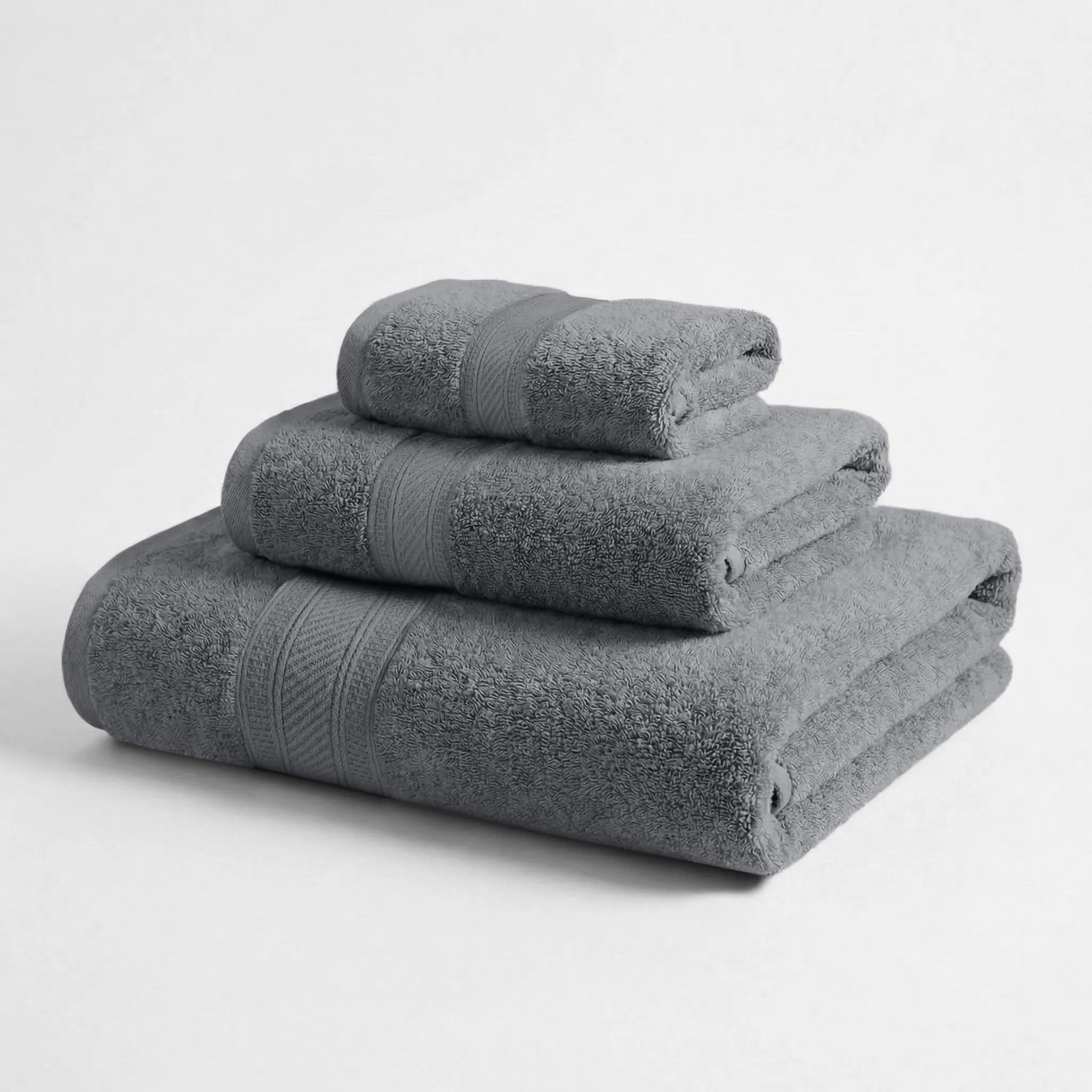 BNM 3-Piece Towels Atlas Cotton Towel Set Plush Terry