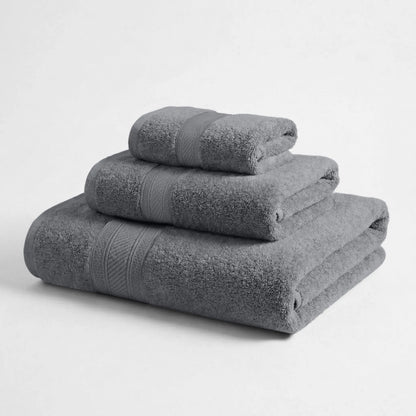 BNM 3-Piece Towels Atlas Cotton Towel Set Plush Terry