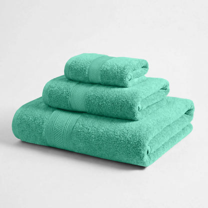 BNM 3-Piece Towels Atlas Cotton Towel Set Plush Terry