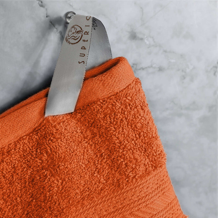 Atlas Combed Cotton Absorbent Solid Face Towels / Washcloths Set of 12 - Sandstone