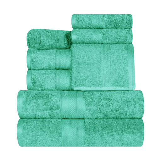 Atlas Cotton Plush Absorbent Heavyweight 8 Piece Towel Set - Rivulet