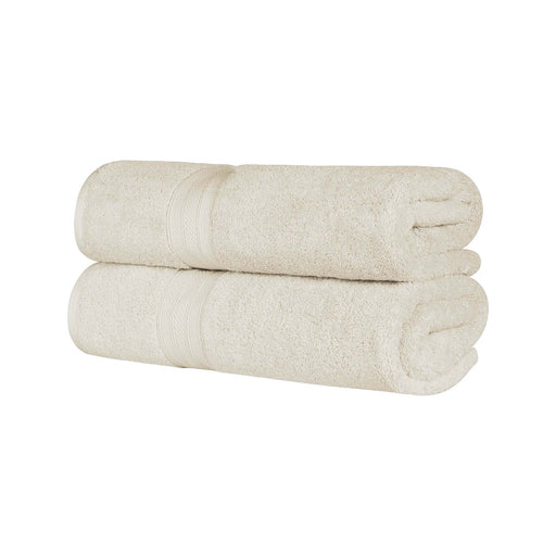 Long Staple Combed Cotton Solid Quick-Drying 2-Piece Bath Sheet Set - Almond