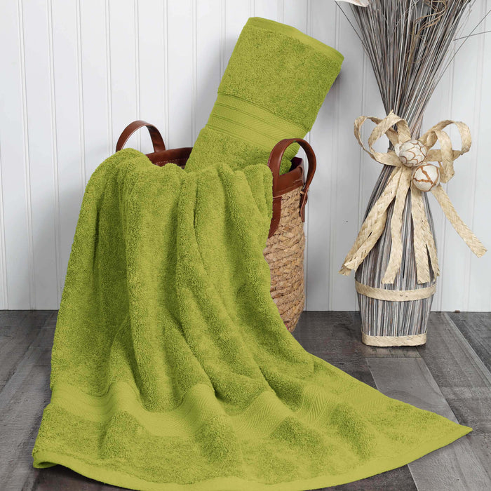 Long Staple Combed Cotton Solid Quick-Drying 2-Piece Bath Sheet Set - Green Essence
