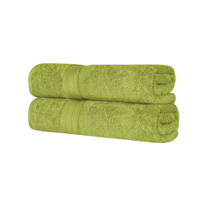 Long Staple Combed Cotton Solid Quick-Drying 2-Piece Bath Sheet Set - Green Essence