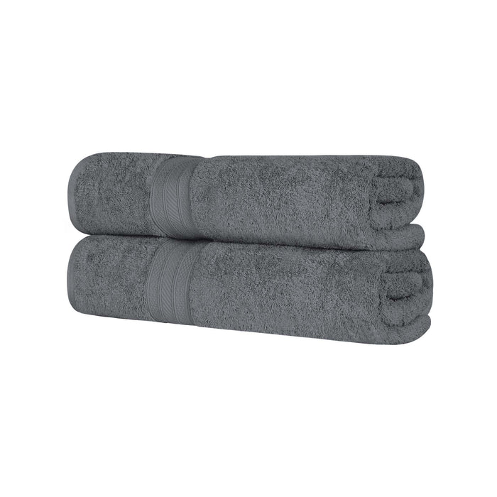 Long Staple Combed Cotton Solid Quick-Drying 2-Piece Bath Sheet Set - Grey