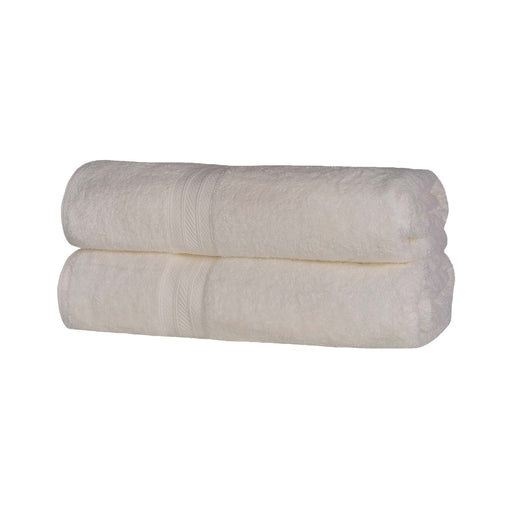 Long Staple Combed Cotton Solid Quick-Drying 2-Piece Bath Sheet Set - Ivory