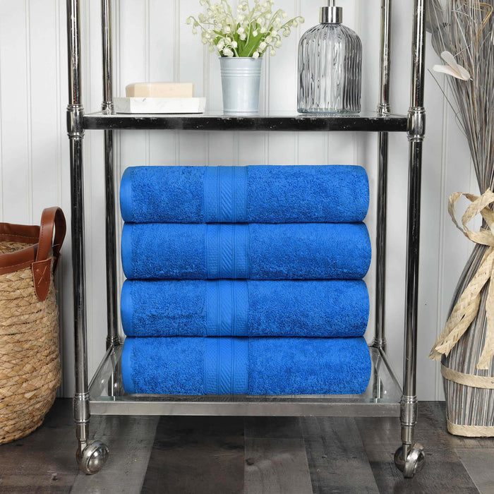 Long Staple Combed Cotton Quick Drying Solid 4 Piece Bath Towel Set - Allure