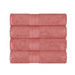 Long Staple Combed Cotton Quick Drying Solid 4 Piece Bath Towel Set - Blush