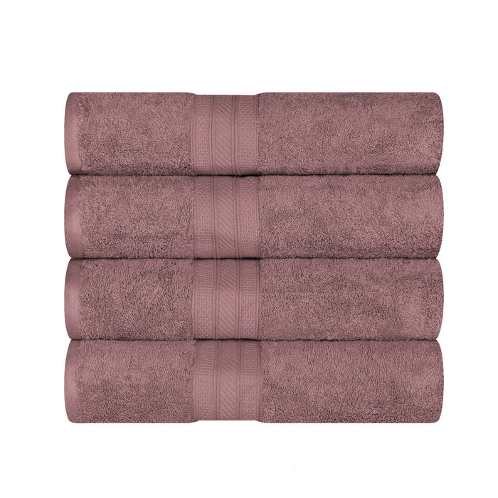 Atlas Cotton Absorbent Heavyweight Solid 4 Piece Bath Towel Set - GrapeShake