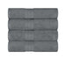 Long Staple Combed Cotton Quick Drying Solid 4 Piece Bath Towel Set - Grey