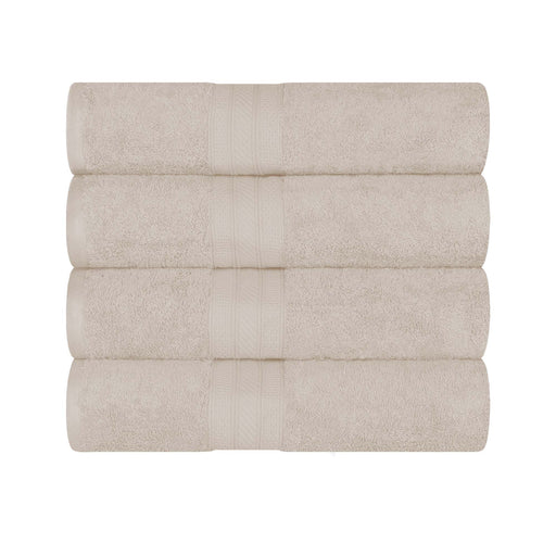 Atlas Cotton Absorbent Heavyweight Solid 4 Piece Bath Towel Set - Ivory