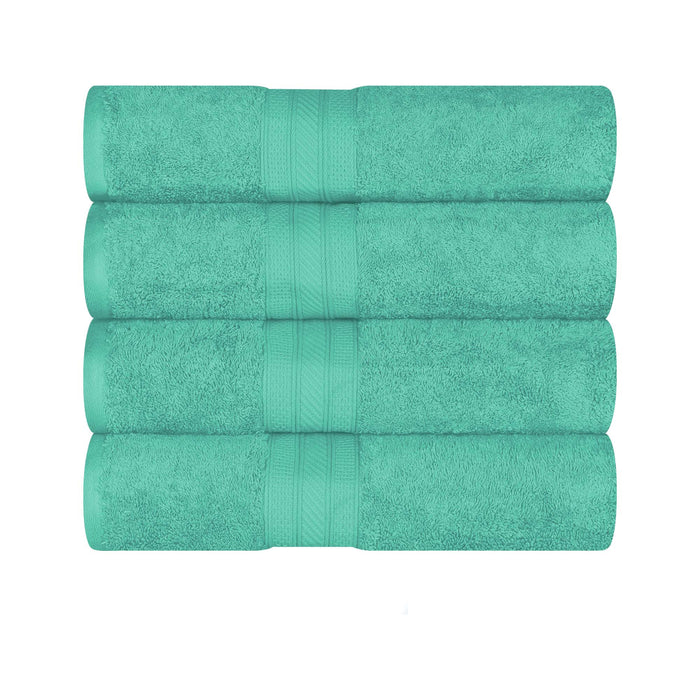 Long Staple Combed Cotton Quick Drying Solid 4 Piece Bath Towel Set - Rivulet
