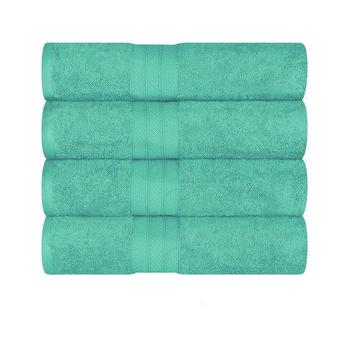 Atlas Cotton Absorbent Heavyweight Solid 4 Piece Bath Towel Set - Rivulet