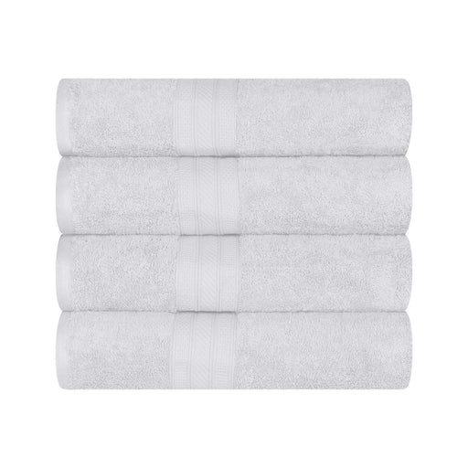 Atlas Cotton Absorbent Heavyweight Solid 4 Piece Bath Towel Set - White