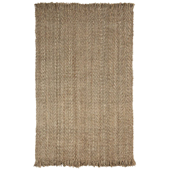 Natural Braided Jute Fringe Indoor Area Rug