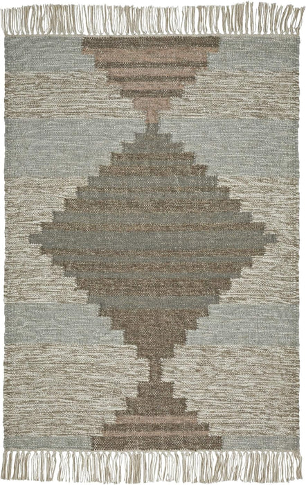 Eco Friendly Sayah Handwoven Wool and Cotton Geometric Indoor Area Rug