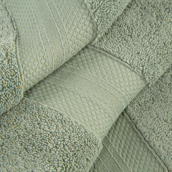 Turkish Cotton Absorbent Ultra-Plush Solid 2 Piece Bath Sheet Set - Olive Green 