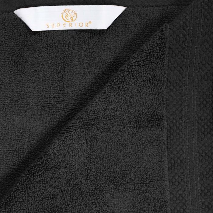 Turkish Cotton Absorbent Ultra-Plush Solid 2 Piece Bath Sheet Set - Black