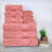 Turkish Cotton Highly Absorbent Solid 9 Piece Ultra-Plush Towel Set - Coral