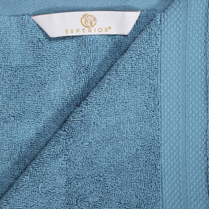 Turkish Cotton Highly Absorbent Solid 9 Piece Ultra-Plush Towel Set - Denim Blue