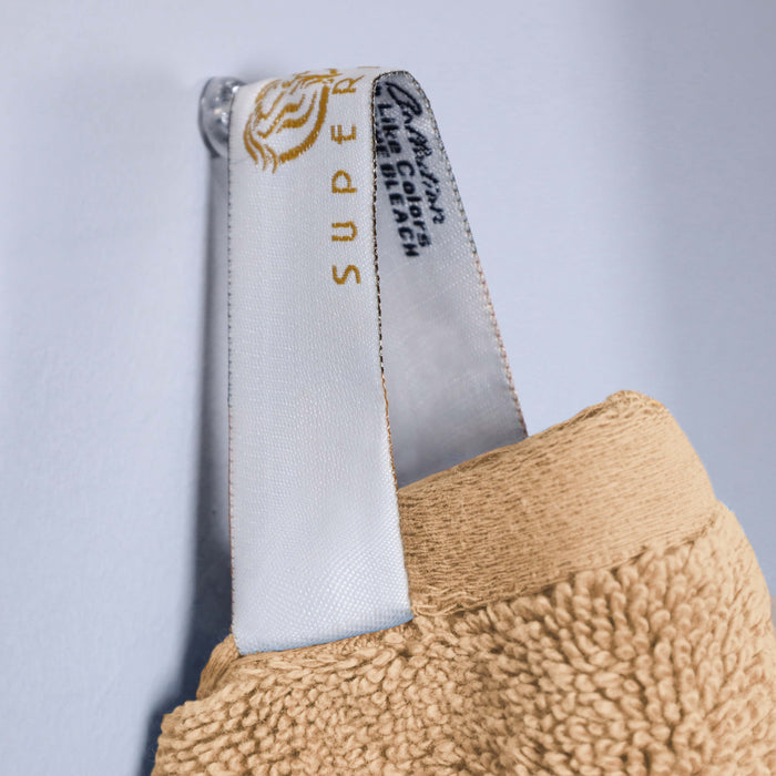 Turkish Cotton Absorbent Ultra-Plush Solid 6 Piece Hand Towel Set - Hazelnut