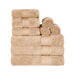 Turkish Cotton Highly Absorbent Solid 9 Piece Ultra-Plush Towel Set - Hazelnut