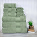 Turkish Cotton Highly Absorbent Solid 9 Piece Ultra-Plush Towel Set - Olive Green 