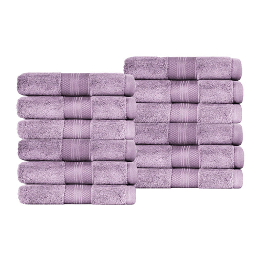 Turkish Cotton Absorbent Ultra-Plush Solid 12-Piece Face Towel Set - Winteria