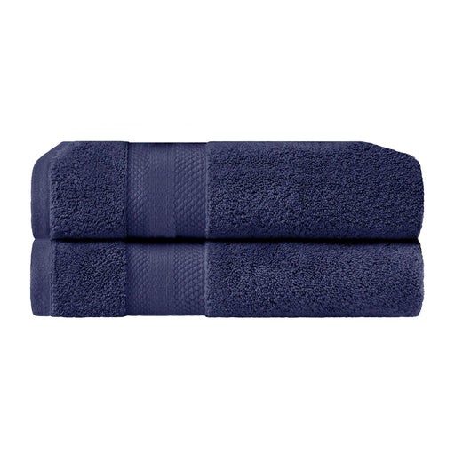 Turkish Cotton Absorbent Solid 2-Piece Ultra-Plush Bath Towel Set - Crown Blue
