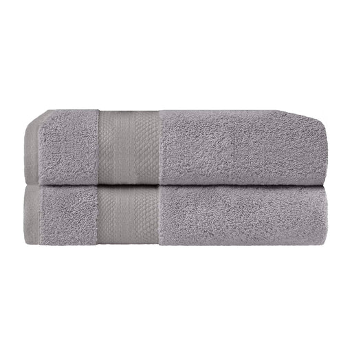 Turkish Cotton Absorbent Solid 2-Piece Ultra-Plush Bath Towel Set - Gray